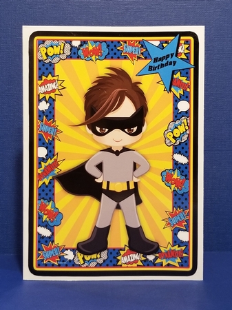Super Hero With Cape & Mask by Patty Stone