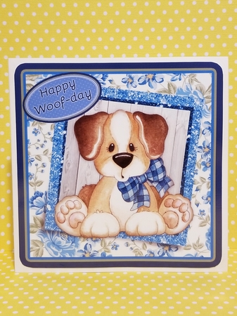 Gorgeous Over Sized Dog With Bow 8x8 by Patty Stone