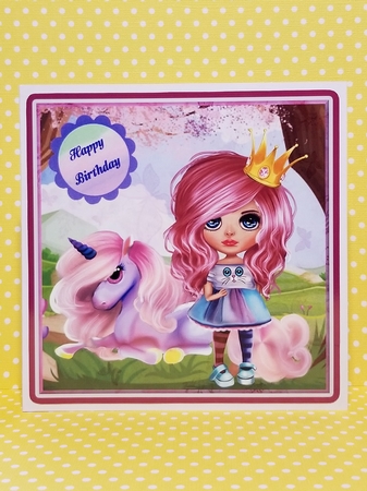 Beautiful Wee Girl with her Magical Unicorn by Patty Stone