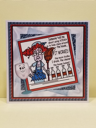 A womans work is never done! or is it, stella at it again (red)! 8x8 by Patty Stone