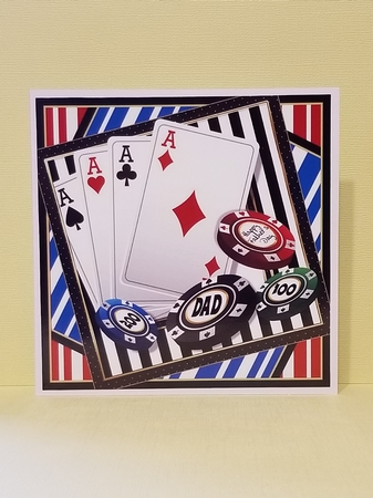 Fathers day Poker Win Card Topper by Patty Stone