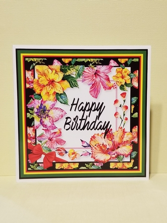 Tropical Floral Frame Card Topper by Patty Stone