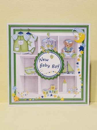 Baby Boys Room is set to GO Card Topper by Patty Stone