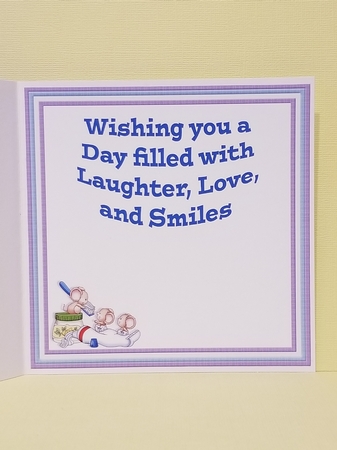 BRIGHT SMILES Birthday Mothers Day or Fathers Day 7.5 Decoupage & Insert Mini Kit by Patty Stone