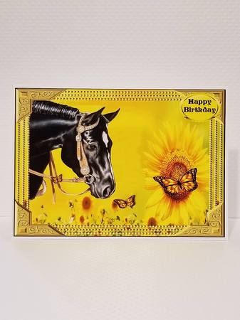 horse with butterflies  by Patty Stone