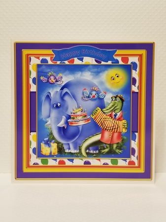 Birthday Age Elephant Cardfront Mini Kit-3 by Patty Stone