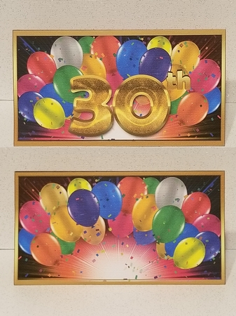 Bright Balloon Spray Money/Voucher/Gift Wallet/Pocket/Envelope - 30th Birthday - Gold by Patty Stone