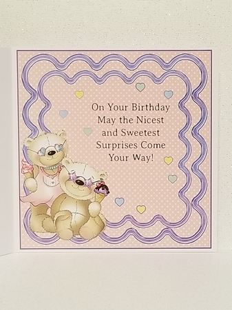 Teddy Bear Summer Icecream Card Topper by Patty Stone