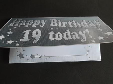 19th Birthday Metallic Age Money or Gift Wallet and Card by Paul Mawhinney