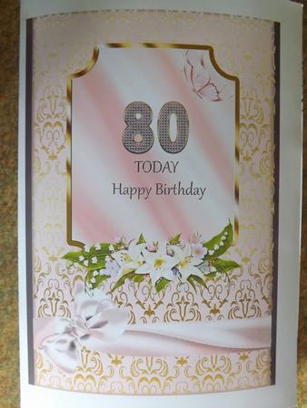 Lilies & Butterfly - 80th Birthday by Paul Mawhinney