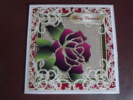 Large Rose Topper with Rich Swirly Border 1 by Paul Mawhinney