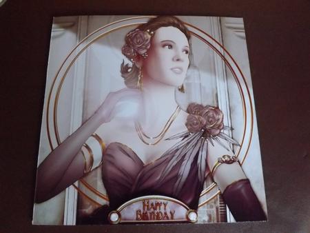 Art Deco Lady Rose (dark Pink) 8x8 Quick Card by Paul Mawhinney