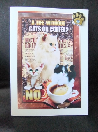 CATS & COFFEE  - BUMPER KIT W. DECOUPAGE, POEMS & BONUS CARD by Paula Savage