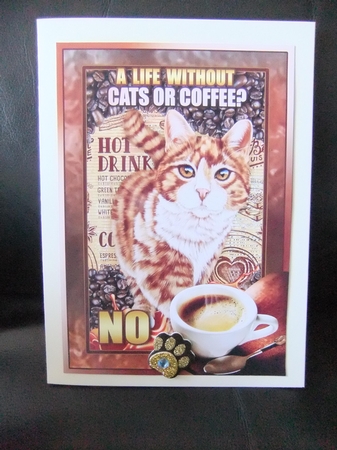 CATS & COFFEE  - BUMPER KIT W. DECOUPAGE, POEMS & BONUS CARD by Paula Savage