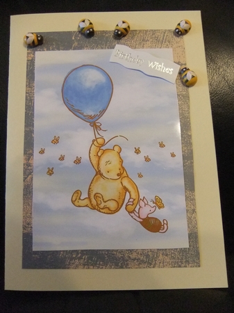 Vintage Winnie The Pooh and Piglet A5 Quick Card by Paula Savage