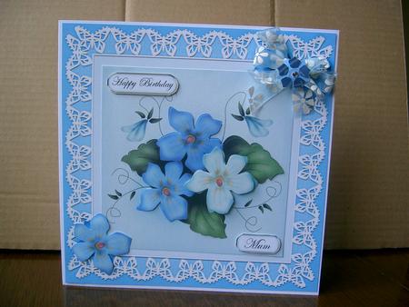 8 x 8 Pretty Viola Kit with 3D Decoupage by paula taylor