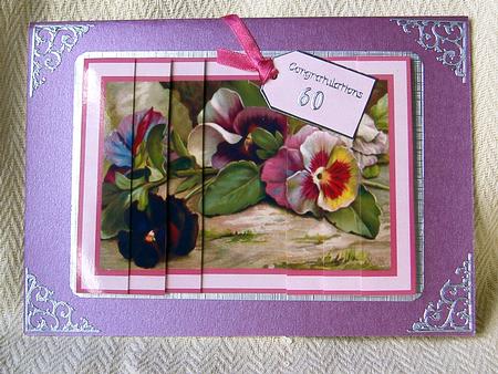 Vintage Pansies Side Stacker by paula taylor