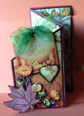 Orange Flowers Cascade Sheet with Decoupage by Paula Vines