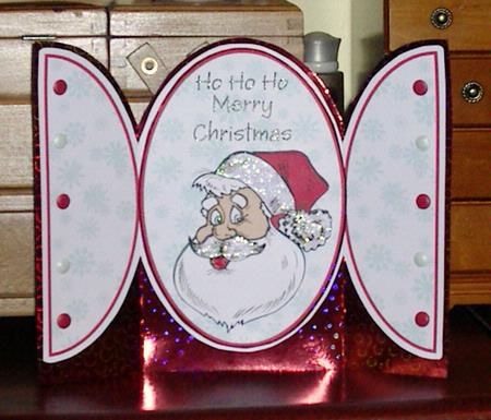 Santa Oval Gate Fold by Paulene Moody