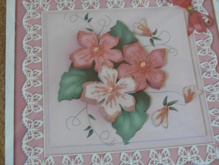 8 x 8 Pretty Viola Kit with 3D Decoupage by P Henning