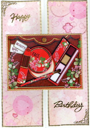 Oriental Make-up Beauty Bag Decoupage Step-by-step by Pauline Horsfall