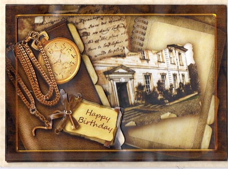 Vintage Dalemain Hall with Frame, Birthday by Pauline Horsfall