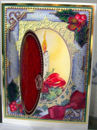 Christmas for You Holly A5 Locket Card Front by Pauline Horsfall