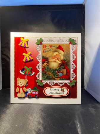 Vintage Santa with presents card front 5 by pauline inglis
