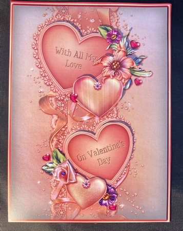 Pink Valentines Day Card by pauline inglis