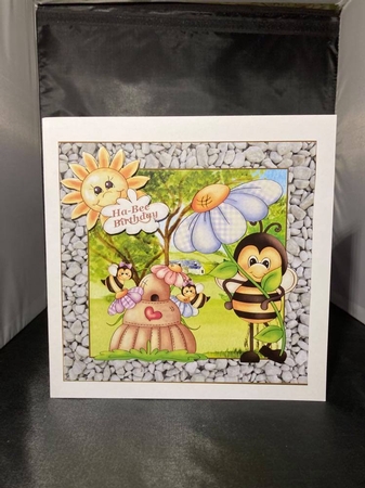 Garden bee card front 1 by pauline inglis