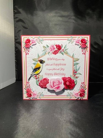 Day of Happiness 7x7ins Decoupage Topper by pauline inglis