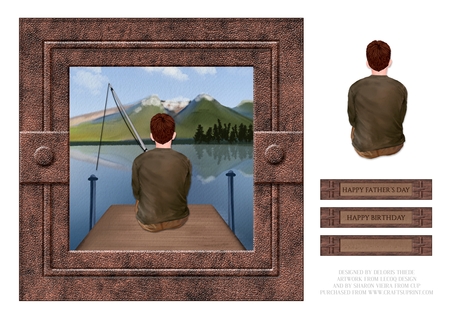 Birthday or Fathers Day Fishing Scene by pauline inglis