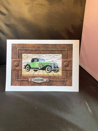Vintage Car Birthday Or Fathers Day Topper by pauline inglis