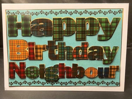 TARTAN BIRTHDAY - NEIGHBOUR by pauline inglis