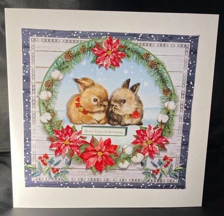 CHRISTMAS BUNNIES quick card by pauline inglis