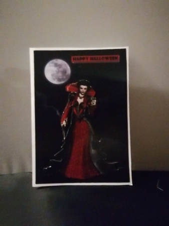 Halloween Vampire Woman 3D Decoupage by pauline inglis