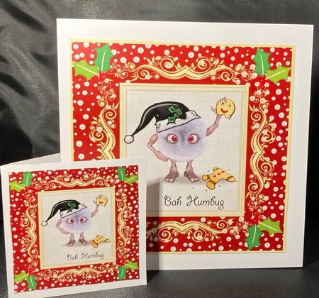 3 Christmas pom pom card front/toppers 3 by pauline inglis
