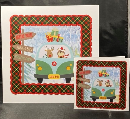 3 Driving home for Christmas card front/toppers 2 by pauline inglis