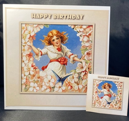 Vintage girl with flowers Topper by pauline inglis