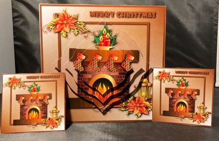 Christmas Fireplace Splendid Pyramid by pauline inglis