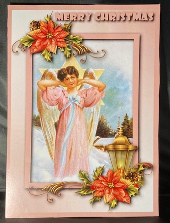 Vintage Christmas Angel A4 by pauline inglis