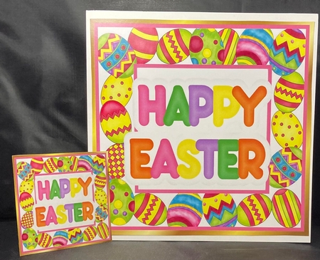 Easter Egg Frame 8x8 card front by pauline inglis