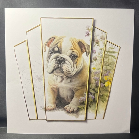 7x7 Art Deco Stacker - Bulldog Pup by pauline inglis