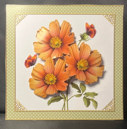 Lovely Floral Birthday/Get Well Topper - Green by pauline inglis