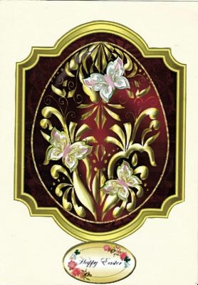 Easter Egg with Butterflies Shaped Topper 2 by pauline inglis