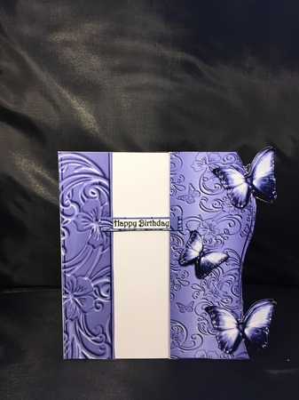 Butterfly Fold Back Card - Pastel Blue by pauline inglis