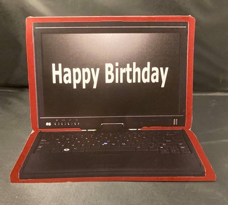 Laptop Computer - Burgundy Birthday by pauline inglis