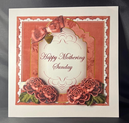 Dred Rose Mothering Sunday Fancy 7in Decoupage Topper by pauline inglis