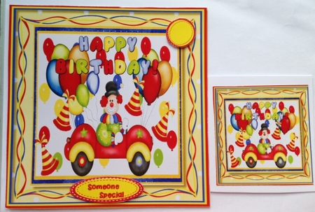 Lovely Clown in His Birthday Car  by pauline inglis