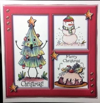 Happy Jolly Christmas Card Topper 2 by pauline inglis